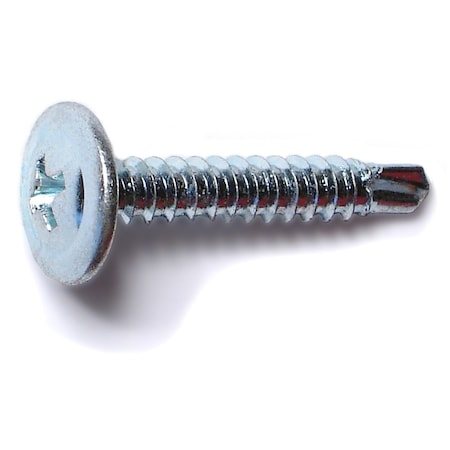 Midwest Fastener Self-Drilling Screw, #8 x 1 in, Zinc Plated Steel Wafer Head Phillips Drive, 20 PK 931943